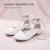 image:imageStelle Girls Dress Shoes Closed Toe Heels Ankle Strap Pumps Sandals Flower Wedding Party Princess Shoes for Toddler Little Big KidWhite