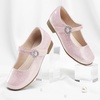 image:imageStelle Girls Dress Shoes Mary Jane Ballet Flats Flower School Shoes for Wedding Party ToddlerLittleBig KidBlush Glimmer