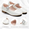image:imageStelle Girls Dress Shoes Mary Jane Ballet Flats Flower School Shoes for Wedding Party ToddlerLittleBig KidPearl Glimmer