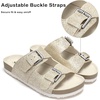 image:imageStelle Girls Sandals Kids Slide Summer Shoes Slip on Slippers with Adjustable StrapsGold