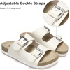 image:imageStelle Girls Sandals Kids Slide Summer Shoes Slip on Slippers with Adjustable StrapsPearl White