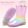 image:imageStelle Kids Rain Boots for Girls Light Up Gitter Boots  Cute Heart Handles NonSlip Outsole Waterproof Flexible Upper Lightweight Outdoor Play Rain Puddle Toddler to Big KidsRainbow