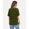 image:imageStelle Non See Through Oversized T Shirts Women Crew Neck Short Sleeve Summer Tops Soft Basic Tee ShirtOlive Green