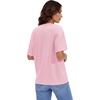 image:imageStelle Non See Through Oversized T Shirts Women Crew Neck Short Sleeve Summer Tops Soft Basic Tee ShirtPink