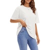 image:imageStelle Non See Through Oversized T Shirts Women Crew Neck Short Sleeve Summer Tops Soft Basic Tee ShirtWhite