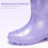 image:imageStelle Rain Boots for Girls With Glitter Light up Rain Boots Kids Waterproof Easy On Handles Lightweight OutdoorsLavender