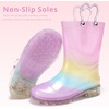 image:imageStelle Rain Boots for Girls With Glitter Light up Rain Boots Kids Waterproof Easy On Handles Lightweight OutdoorsRainbow