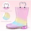 image:imageStelle Rain Boots for Girls With Glitter Light up Rain Boots Kids Waterproof Easy On Handles Lightweight OutdoorsRainbow