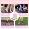 image:imageStelle Rain Boots for Girls With Glitter Light up Rain Boots Kids Waterproof Easy On Handles Lightweight OutdoorsRainbow