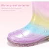 image:imageStelle Rain Boots for Girls With Glitter Light up Rain Boots Kids Waterproof Easy On Handles Lightweight OutdoorsRainbow