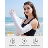 image:imageStelle Sun Protection Cooling Arm Sleeves with Thumb Holes Golf Sport UV Arm Covers Gardening OutdoorWhite
