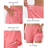 image:imageStelle Women 2 in 1 Running Shorts High Waisted Athletic Shorts Gym Workout Shorts with Liner Zipper PocketsCoral