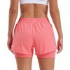 image:imageStelle Women 2 in 1 Running Shorts High Waisted Athletic Shorts Gym Workout Shorts with Liner Zipper PocketsCoral