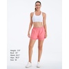 image:imageStelle Women 2 in 1 Running Shorts High Waisted Athletic Shorts Gym Workout Shorts with Liner Zipper PocketsCoral
