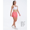 image:imageStelle Women 2 in 1 Running Shorts High Waisted Athletic Shorts Gym Workout Shorts with Liner Zipper PocketsCoral