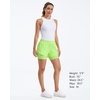 image:imageStelle Women 2 in 1 Running Shorts High Waisted Athletic Shorts Gym Workout Shorts with Liner Zipper PocketsNeon Yellow