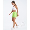 image:imageStelle Women 2 in 1 Running Shorts High Waisted Athletic Shorts Gym Workout Shorts with Liner Zipper PocketsNeon Yellow