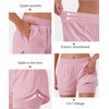 image:imageStelle Women 2 in 1 Running Shorts High Waisted Athletic Shorts Gym Workout Shorts with Liner Zipper PocketsPink