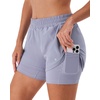 image:imageStelle Women 2 in 1 Running Shorts High Waisted Athletic Shorts Gym Workout Shorts with Liner Zipper PocketsPurple Haze