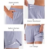 image:imageStelle Women 2 in 1 Running Shorts High Waisted Athletic Shorts Gym Workout Shorts with Liner Zipper PocketsPurple Haze