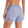 image:imageStelle Women 2 in 1 Running Shorts High Waisted Athletic Shorts Gym Workout Shorts with Liner Zipper PocketsPurple Haze