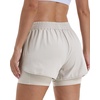 image:imageStelle Women 2 in 1 Running Shorts High Waisted Athletic Shorts Gym Workout Shorts with Liner Zipper PocketsSandy Grey