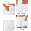 image:imageStelle Women 2 in 1 Running Shorts High Waisted Athletic Shorts Gym Workout Shorts with Liner Zipper PocketsWhite
