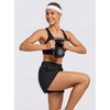 image:imageStelle Women Running Shorts with Pockets High Waisted Drawstring Athletic Workout QuickDry Gym Shorts Mesh LinerBlack