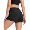 image:imageStelle Women Running Shorts with Pockets High Waisted Drawstring Athletic Workout QuickDry Gym Shorts Mesh LinerBlack