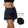 image:imageStelle Women Running Shorts with Pockets High Waisted Drawstring Athletic Workout QuickDry Gym Shorts Mesh LinerNavy