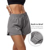 image:imageStelle Women Running Shorts with Pockets High Waisted Drawstring Athletic Workout QuickDry Gym Shorts Mesh LinerSmoke Grey