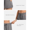 image:imageStelle Women Running Shorts with Pockets High Waisted Drawstring Athletic Workout QuickDry Gym Shorts Mesh LinerSmoke Grey