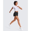 image:imageStelle Womens 2 in 1 Running Shorts Athletic Workout Gym Shorts High Waisted Shorts with Liner Zipper PocketsBlack