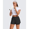 image:imageStelle Womens 2 in 1 Running Shorts Athletic Workout Gym Shorts High Waisted Shorts with Liner Zipper PocketsBlack
