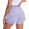 image:imageStelle Womens 2 in 1 Running Shorts Athletic Workout Gym Shorts High Waisted Shorts with Liner Zipper PocketsLavender
