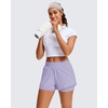 image:imageStelle Womens 2 in 1 Running Shorts Athletic Workout Gym Shorts High Waisted Shorts with Liner Zipper PocketsLavender