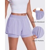 image:imageStelle Womens 2 in 1 Running Shorts Athletic Workout Gym Shorts High Waisted Shorts with Liner Zipper PocketsLavender