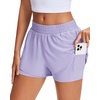 image:imageStelle Womens 2 in 1 Running Shorts Athletic Workout Gym Shorts High Waisted Shorts with Liner Zipper PocketsLavender
