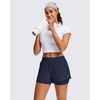 image:imageStelle Womens 2 in 1 Running Shorts Athletic Workout Gym Shorts High Waisted Shorts with Liner Zipper PocketsNavy
