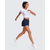 image:imageStelle Womens 2 in 1 Running Shorts Athletic Workout Gym Shorts High Waisted Shorts with Liner Zipper PocketsNavy