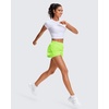 image:imageStelle Womens 2 in 1 Running Shorts Athletic Workout Gym Shorts High Waisted Shorts with Liner Zipper PocketsNeon Yellow