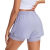 image:imageStelle Womens 2 in 1 Running Shorts Athletic Workout Gym Shorts High Waisted Shorts with Liner Zipper PocketsPurple Haze