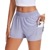 image:imageStelle Womens 2 in 1 Running Shorts Athletic Workout Gym Shorts High Waisted Shorts with Liner Zipper PocketsPurple Haze