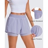 image:imageStelle Womens 2 in 1 Running Shorts Athletic Workout Gym Shorts High Waisted Shorts with Liner Zipper PocketsPurple Haze