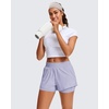 image:imageStelle Womens 2 in 1 Running Shorts Athletic Workout Gym Shorts High Waisted Shorts with Liner Zipper PocketsPurple Haze