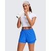 image:imageStelle Womens 2 in 1 Running Shorts Athletic Workout Gym Shorts High Waisted Shorts with Liner Zipper PocketsSapphire