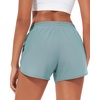 image:imageStelle Womens 3 Running Shorts Mesh Liner High Waisted Workout Shorts Quick Dry Dolphin Athletic Shorts with PocketsBlue