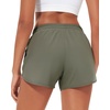 image:imageStelle Womens 3 Running Shorts Mesh Liner High Waisted Workout Shorts Quick Dry Dolphin Athletic Shorts with PocketsGreen