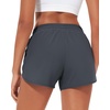 image:imageStelle Womens 3 Running Shorts Mesh Liner High Waisted Workout Shorts Quick Dry Dolphin Athletic Shorts with PocketsGrey