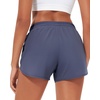 image:imageStelle Womens 3 Running Shorts Mesh Liner High Waisted Workout Shorts Quick Dry Dolphin Athletic Shorts with PocketsGrey Blue